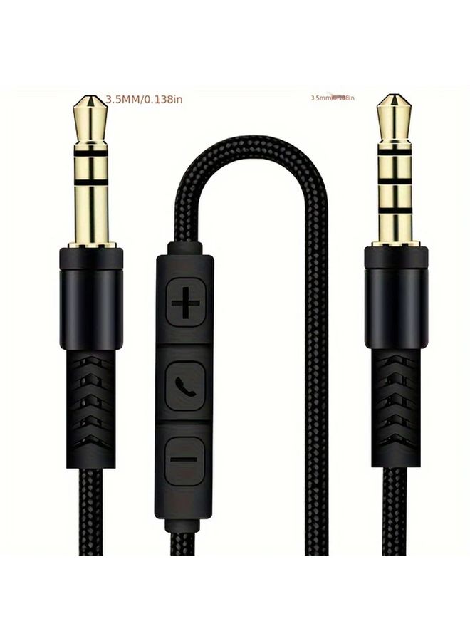 Red 3.5mm Microphone Audio Cable with Volume Control 47.24 Inches for Karaoke Mobile AUX Car - Image 2