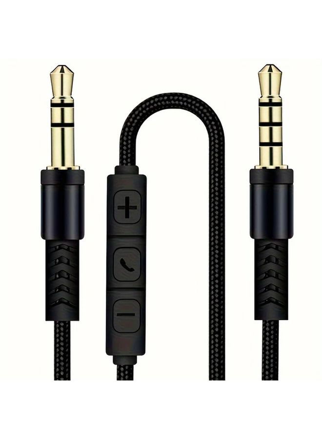 Red 3.5mm Microphone Audio Cable with Volume Control 47.24 Inches for Karaoke Mobile AUX Car - Image 3