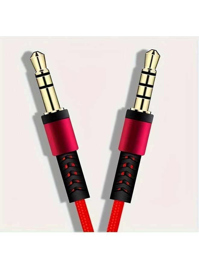 Red 3.5mm Microphone Audio Cable with Volume Control 47.24 Inches for Karaoke Mobile AUX Car - Image 4