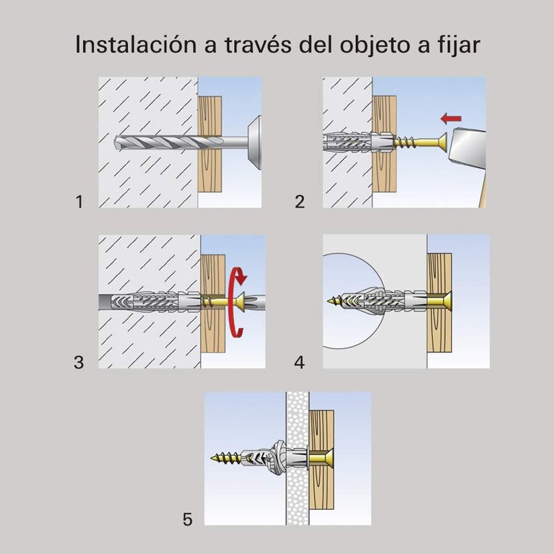 fischer Universal Plug UX 14 x 1 38 6 x 35mm R Long with Rim 100pcs for Solid  Hollow Materials AntiRotation Lock Applications Lighting Towel Rails Mirror Cabinets TV Consoles and More - Image 5