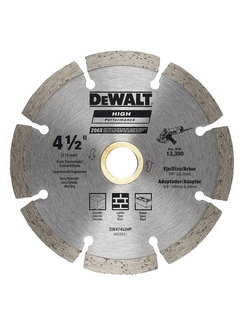 Dewalt Diamond Blade 115mm x 7mm x 22.2mm Segmented