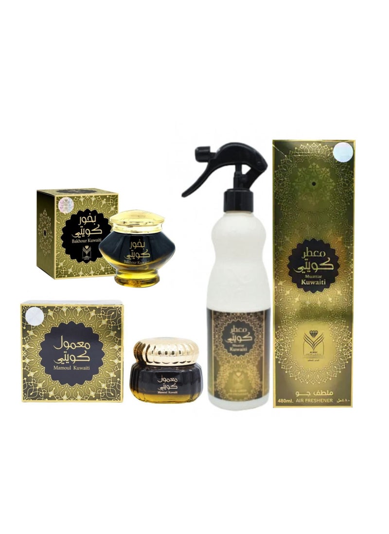 ALMAS Mamoul kuwaiti 60g Bakhour Kuwaiti 40g  Muattar Kuwaiti Air Freshener 480ml  - Image 1
