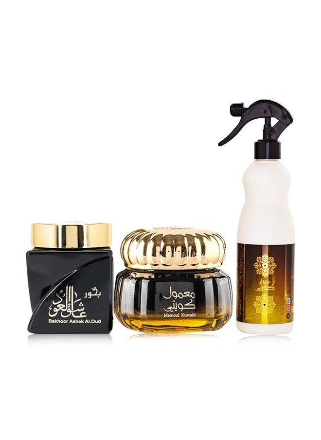 ALMAS Mamoul kuwaiti 60g Bakhour Kuwaiti 40g  Muattar Kuwaiti Air Freshener 480ml  - Image 3