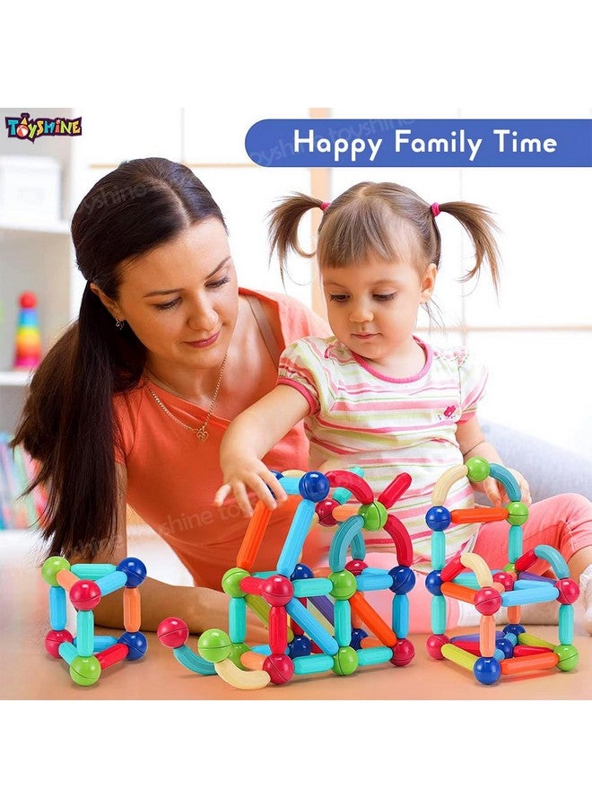 Toyshine 36 Pc Jumbo Size Magnetic Roundels Sticks Building Block Constructing & Creative Learning Educational Toy Stem Kit for 3+ Yrs Kids - Image 5