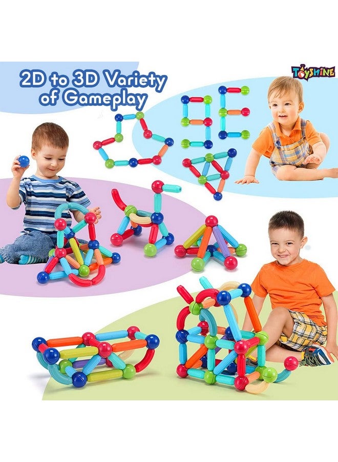 Toyshine 36 Pc Jumbo Size Magnetic Roundels Sticks Building Block Constructing & Creative Learning Educational Toy Stem Kit for 3+ Yrs Kids - Image 4