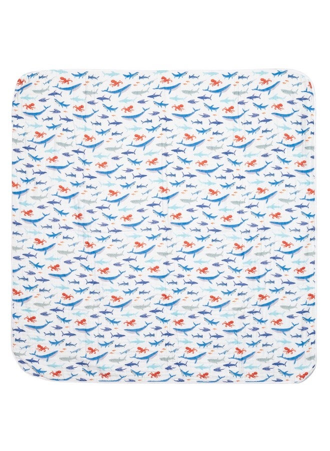 Stephen Joseph, Muslin Stroller Blanket, Shark - Image 2