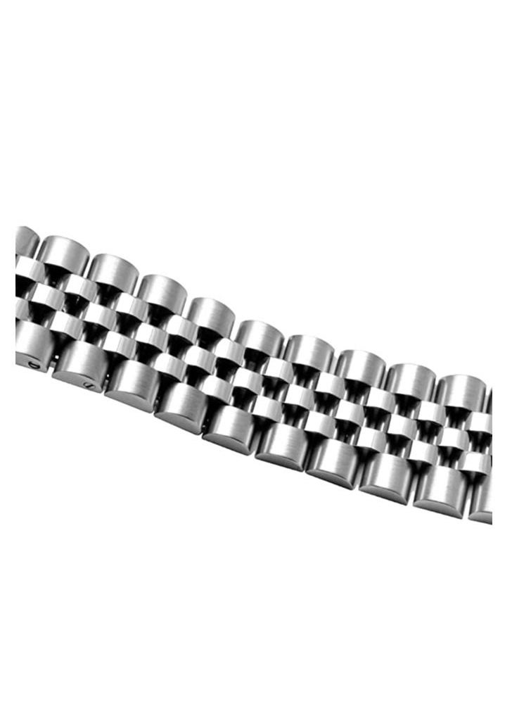 Generic - Stainless Steel Watch Band Screw Fixed Strap Double Lock Diver Clasp Polished Brushed Tapered 22mm - Image 1