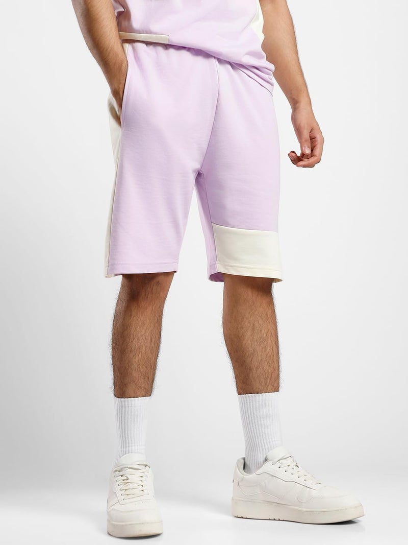 NOBERO Men's Lavender Waylon Colourblocked Oversized Fit Co-ord Set, Men's Lavender Co-ord sets- M - Image 3