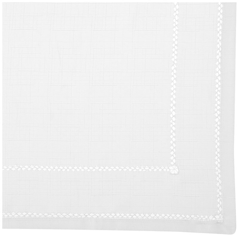 Violet Linen مفرش طاولة بتصميم عتيق مطرز بحواف مخيطة أبيض 60" × 84" مستطيل/بيضاوي - Image 2