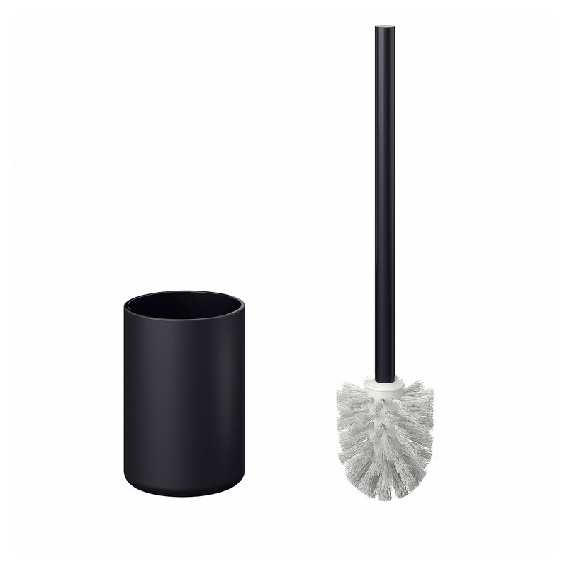 Baitique Toilet Brush Set with Black Matte Glass Holder, 38 cm - Image 2