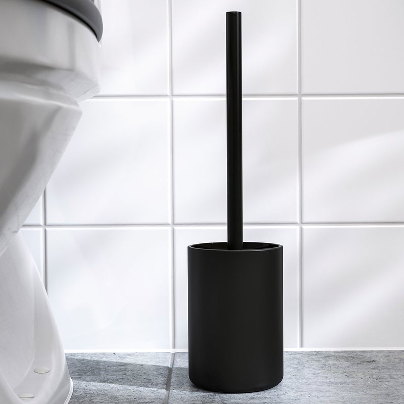 Baitique Toilet Brush Set with Black Matte Glass Holder, 38 cm - Image 3