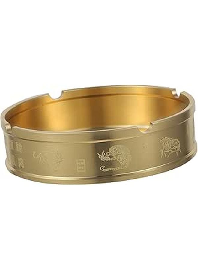 Vintage Brass Retro Ashtray Creative Design for Home Office Indoor Outdoor Safety - Image 1