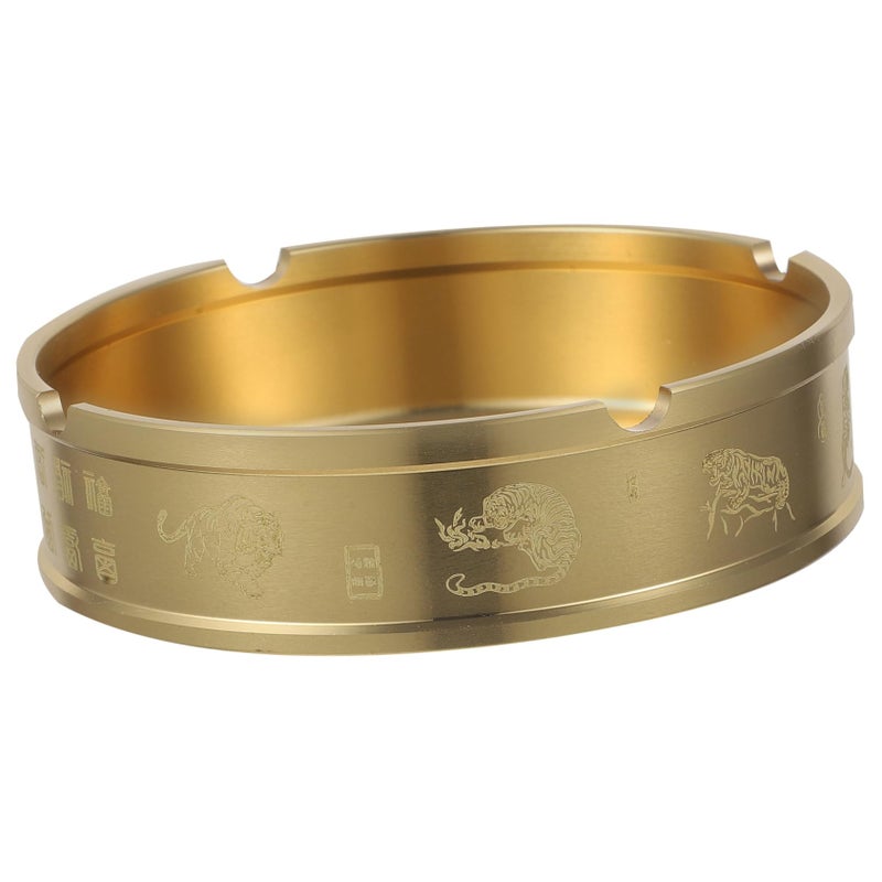 Vintage Brass Retro Ashtray Creative Design for Home Office Indoor Outdoor Safety - Image 2