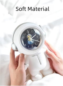 WAOKN Astronaut Clock, Piggy Bank Children's Clock, Anti-fall Piggy Bank, Silent Detachable Clock, Suitable for Living Room and Bedroom Children's Toys and Ornaments (White)  - Image 4