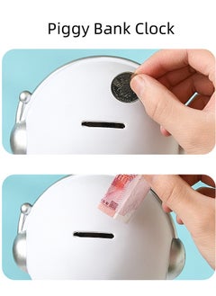 WAOKN Astronaut Clock, Piggy Bank Children's Clock, Anti-fall Piggy Bank, Silent Detachable Clock, Suitable for Living Room and Bedroom Children's Toys and Ornaments (White)  - Image 5