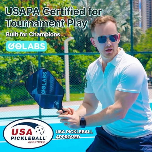 Golabs PB1 Pickleball Paddles Set of 2 Durable Fiberglass Surface 16mm STRCore Power Polymer Core USAPA Approved 8oz Lightweight Comfort AntiSlip Elongated Grip for Increased Power and Spin - Image 3