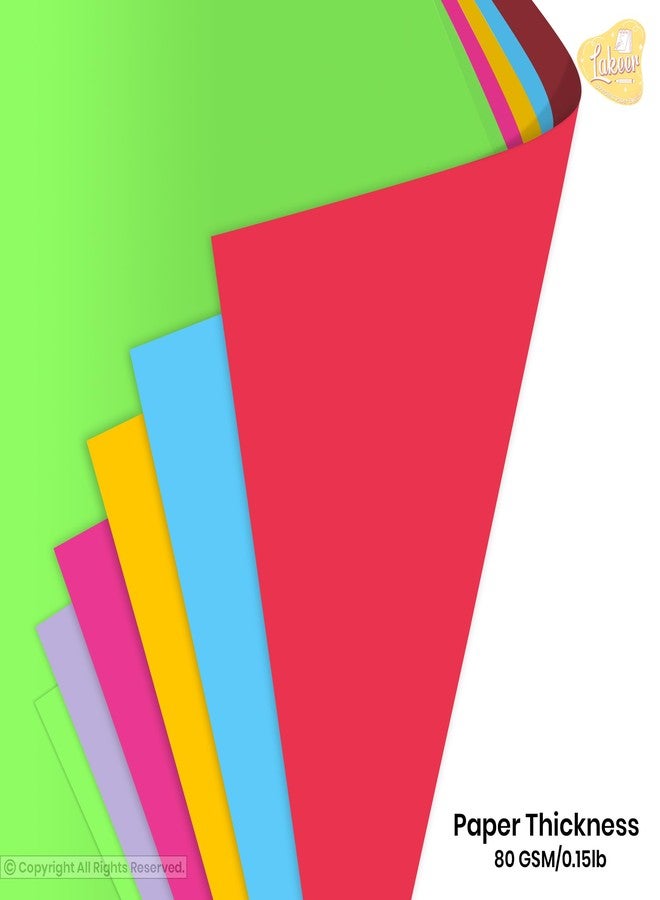 Paraspapermart A4 Color Paper Premium Neon Colours Pack Of 100 Sheets (10 Colors X 10 Sheets Each Colour) For Art & Craft Work (Watercolor) - Image 5