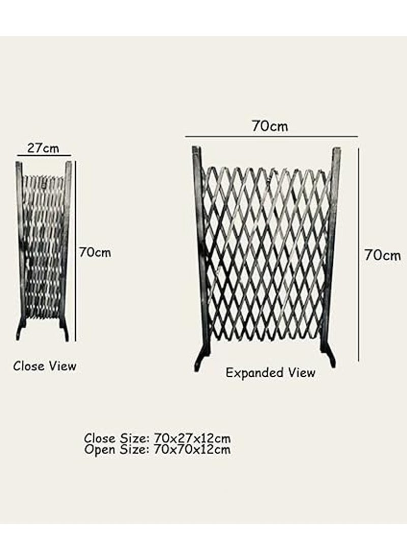 HOME TASTE Expendable Wooden Garden Fence Expandable Brown Trellis Fence Free Standing Fence Wooden Fence Gate For Pets Extension Decorative Wood Wicker Balcony Privacy Fences. (Small)  - Image 2