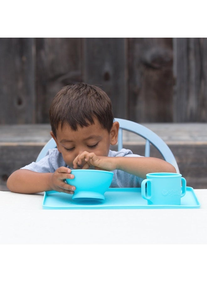 Green Sprouts Learning Bowl (Aqua) - Image 3