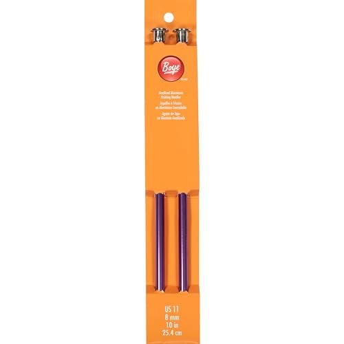 Boye Simplicity Creative Group, Inc 10-Inch, Size 11 Aluminum Single Point Knitting Needles, Violet - Image 1