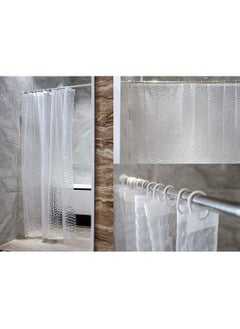 3D Eva Shower Curtain Waterproof Luxury Semi Transparent Clear White Mildew Stain Resistant Curtain (180x180cm) - pzsku/Z87EB5112702BC2840B0BZ/45/_/1652768514/3bbfe5bd-bd6d-4b6c-921a-8c8549593a7d