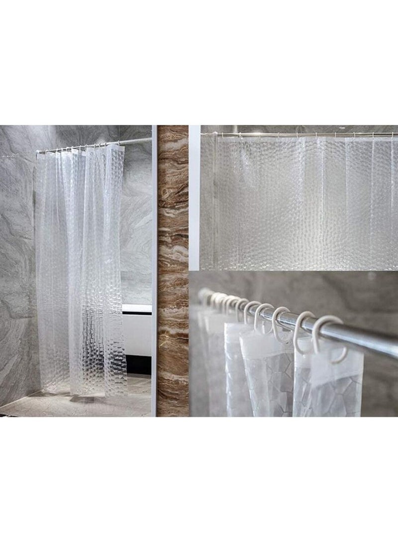 Rubik ستارة دش إيفا ثلاثية الأبعاد مقاومة للماء فاخرة شبه شفافة بيضاء مقاومة للعفن الفطري (180 × 180 سم) - Image 3