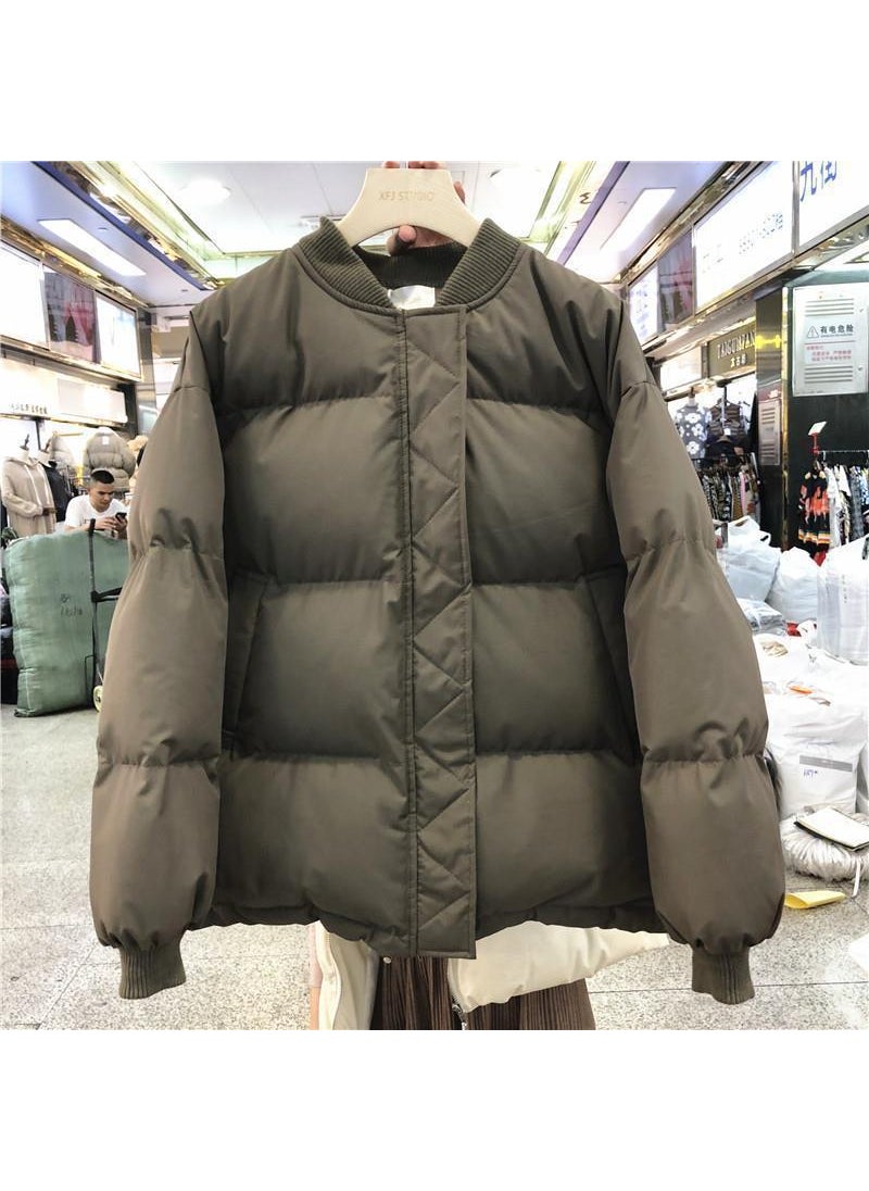 Generic - Thickened Warm Cotton-padded Coat Womens Winter Jacket Trendy Cropped Puffer Student Autumn/winter Cotton Coat Brown - Image 1