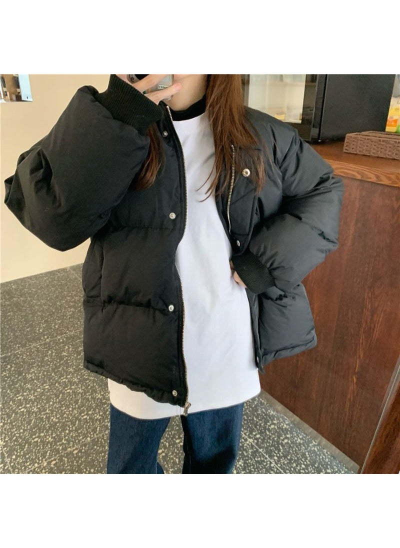 Generic - Thickened Warm Cotton-padded Coat Womens Winter Jacket Trendy Cropped Puffer Student Autumn/winter Cotton Coat Brown - Image 1