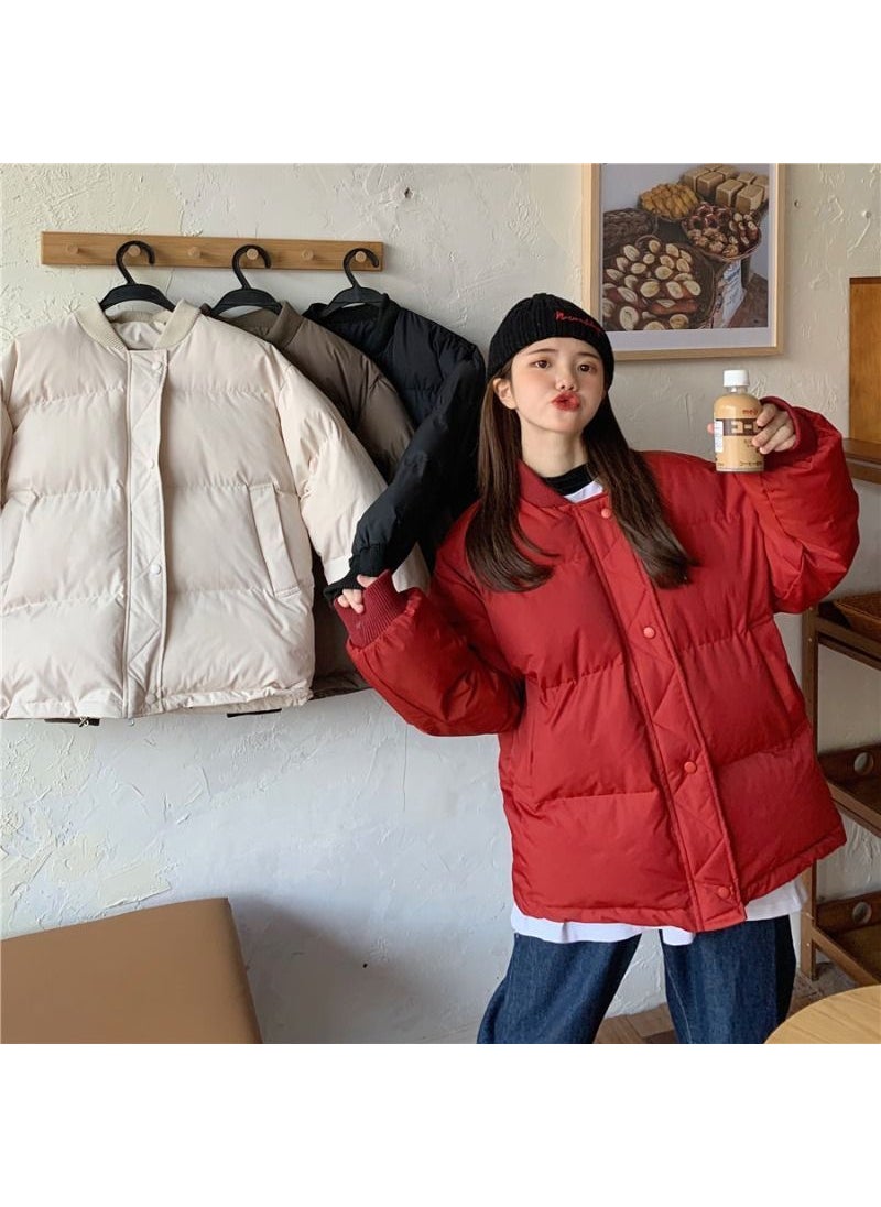 Generic - Thickened Warm Cotton-padded Coat Womens Winter Jacket Trendy Cropped Puffer Student Autumn/winter Cotton Coat Brown - Image 1