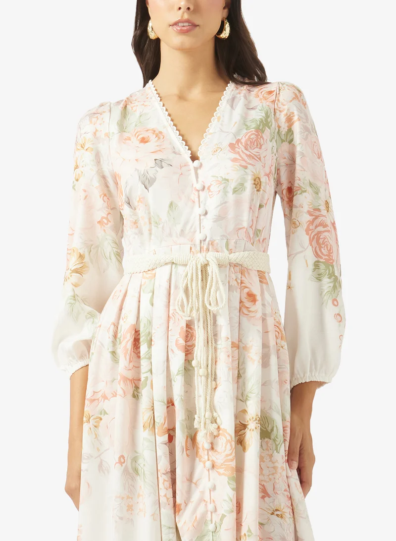Ella  Floral Print A-line Dress for Women | Best Price UAE