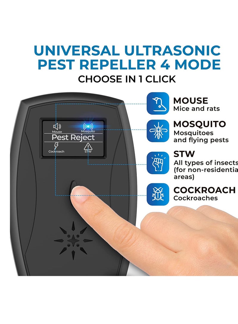 2022 جهاز طرد الحشرات بالموجات فوق الصوتية - يعمل بالكهرباء والأيونات، يغطي حتى 9000 قدم مربع، آمن وهادئ للتحكم في الحشرات مثل الصراصير، والنمل، والفئران، والحشرات، والقوارض والعناكب، 3 عبوات - Image 3