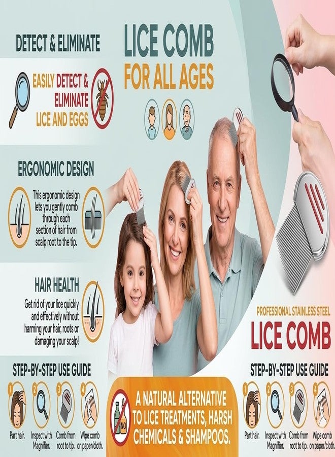 Wavva® Stainless Steel Lice Treatment Comb for Lice and Lice Egg Removal Comb. (Pack of 3) - Image 1