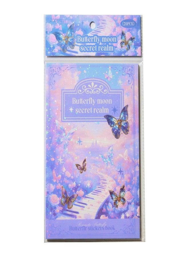 Funspark Butterfly PET Sticker Booklet 20 Sheets 300+ Stickers, Aesthetic Holographic Butterfly Stickers for Journaling, Scrapbooking, DIY Crafts, Planner Decoration for Kids & Adults - Image 3