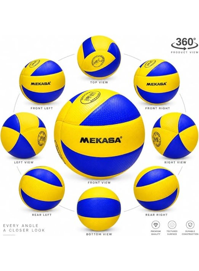 First Choice Professional Volleyball for Training and Matches, Classic Blue and White Design, Soft and Waterproof PU Leather - Image 2