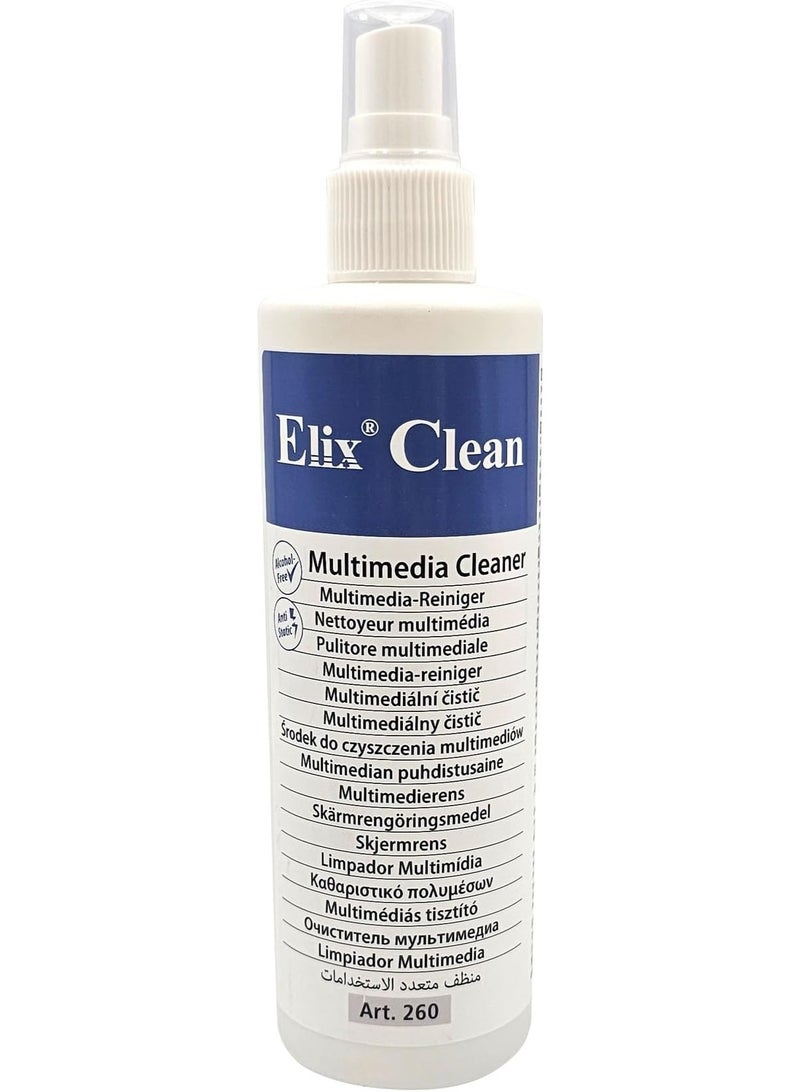 ECS Elix Clean Multimedia Cleaner 250ml,For screens, PCs, laptops, smartphones etc. - Image 1