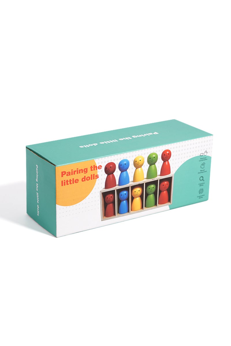 Guess color doll Learning Color Toys Montessori Color Classification Game Wooden Guessing Color Doll