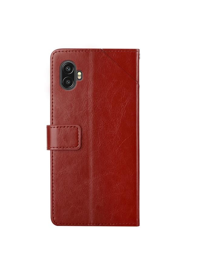 اس-توب جراب لهاتف Samsung Galaxy Xcover6 Pro مصنوع من الجلد بتصميم أفقي مع خياطة Y - Image 3