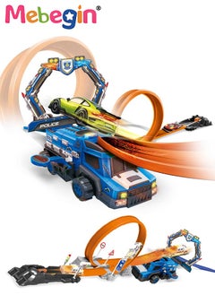 MEBEGIN 53 Pcs Race Track Car Adventure Toy, Versatile Adventure Vehicles Toys, Engineering Ejector Track Color Changing Alloy Car, Learning and Intelligence Educational Toys that Change Color in Hot Water, Convenient Storage and Portability, Ideal Gift for Kids Aged 3+  - Image 1