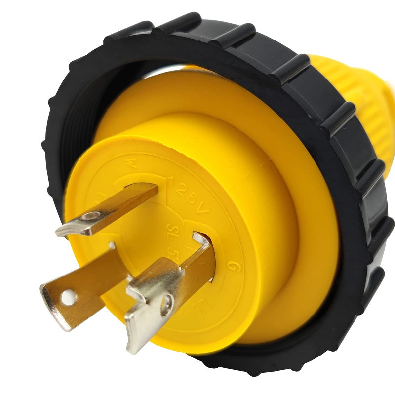 Park World Parkworld 691975 RV Pigtail Shore power 30A Male L5-30P to 5-15R Female Dogbone Adapter Power Cord, Twist Lock L5-30 Plug to 5-15 Receptacle (1FT)  - Image 2