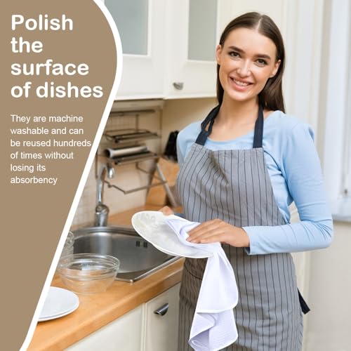 SINLAND Sublimation Blank Towels Kitchen Towel Fast Drying Tea Towel Polyester Dish Towels for Drying Dishes 16 Inch X 24 Inch 10 Pack White - Image 5