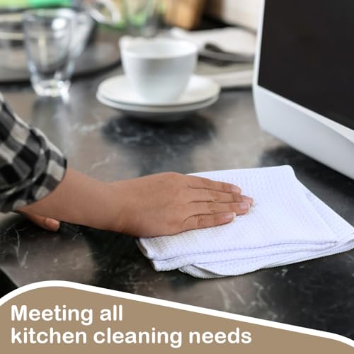 SINLAND Sublimation Blank Towels Kitchen Towel Fast Drying Tea Towel Polyester Dish Towels for Drying Dishes 16 Inch X 24 Inch 10 Pack White - Image 4