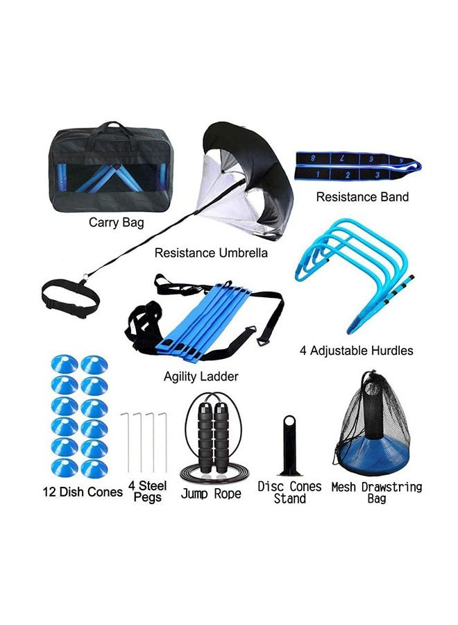 Arabest Agility Training Equipment Set,Football Training Equipment Includes 6 Meters Agility Ladder,4 Adjustable Agility Hurdles,12 Football Cones, Parachute,for Training Soccer Basketball Athletes - Image 2