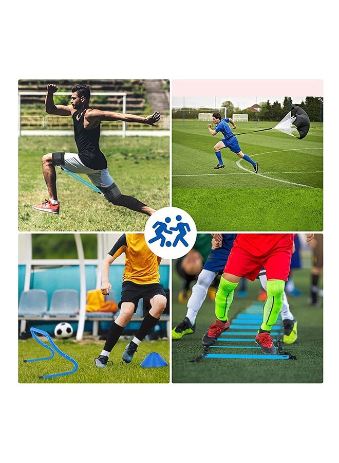 Arabest Agility Training Equipment Set,Football Training Equipment Includes 6 Meters Agility Ladder,4 Adjustable Agility Hurdles,12 Football Cones, Parachute,for Training Soccer Basketball Athletes - Image 3
