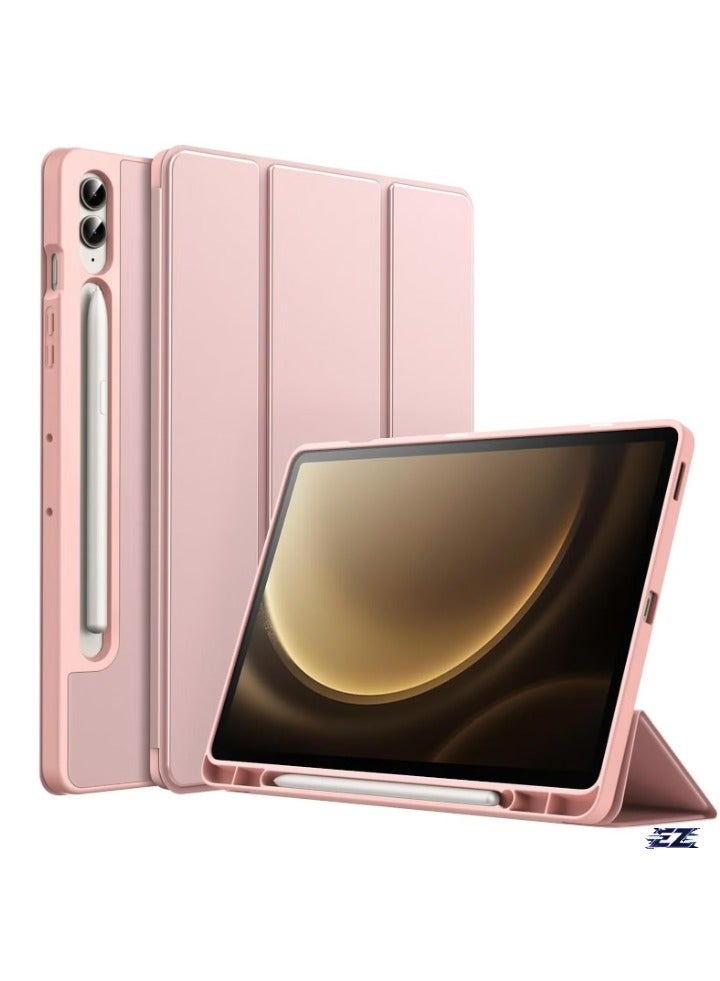 ELTRAZONE Case for Samsung Galaxy Tab S9 FE+ 12.4-Inch – Soft TPU Tri-Fold Stand Protective Tablet Cover with S Pen Holder, Supports S Pen Charging, Auto Wake/Sleep Feature - Image 1