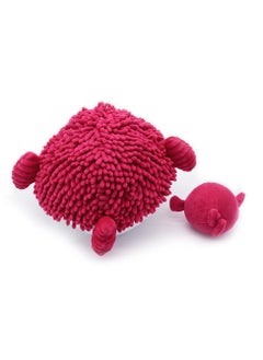 Les Deglingos Gobetou Mom & Baby Blowfish Plush Toy - Beetroot Color, Soft Corduroy & Terry Cloth, 31 cm - Perfect for Newborns & Up  - Image 2