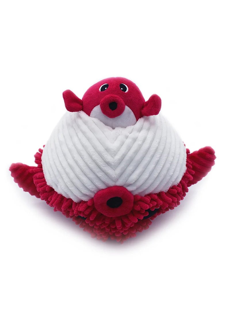 Les Deglingos Gobetou Mom & Baby Blowfish Plush Toy - Beetroot Color, Soft Corduroy & Terry Cloth, 31 cm - Perfect for Newborns & Up  - Image 3