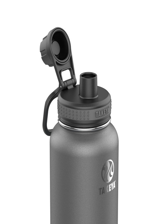 Takeya Originals 40 oz Vacuum Insulated Stainless Steel Water Bottle - Leakproof & BPA-Free Spout Lid - Keeps Drinks Cold 24 Hrs/Hot 12 Hrs - Double-Wall Design - Ideal for Active Lifestyles, Graphite - Image 2