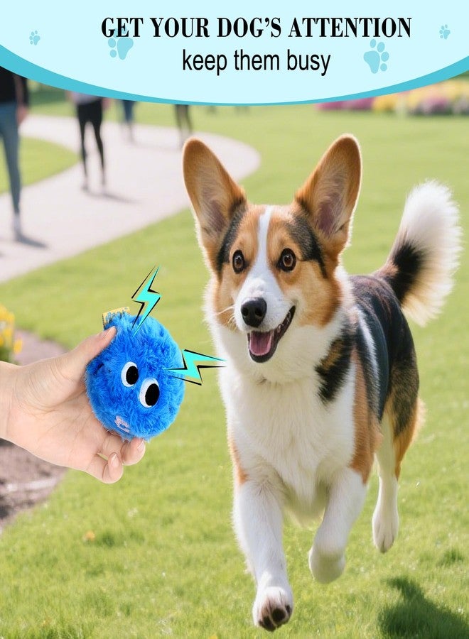 CJZJPV Plush Dog Toy for Small Meduim Dogs, Squeaky Dog Ball Dog Toys, No-Stuffing Puppy Chew Toy Soft & Indestructible for Teething Training Fetch Play, 3.1 Inch Interactive Dog Ball Blue - Image 4