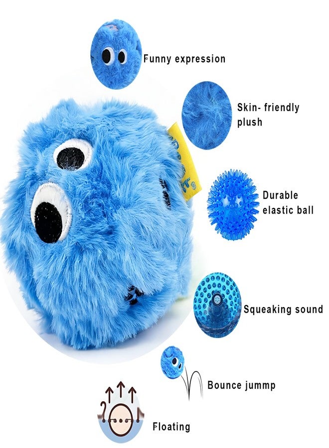 CJZJPV Plush Dog Toy for Small Meduim Dogs, Squeaky Dog Ball Dog Toys, No-Stuffing Puppy Chew Toy Soft & Indestructible for Teething Training Fetch Play, 3.1 Inch Interactive Dog Ball Blue - Image 2