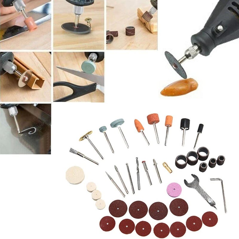 Digital Craft Digital Craft Rotary Tool Accessories Kit Mini Drill Bit Set with 32mm Mandrel in Electric Drill with 6pc HSS Rotary Burs 105Pc Rotary Tool Set Grinder Shaft 12Pc Wire Brush  - Image 3